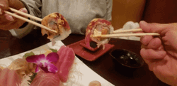 Chopsticks Sushi Cheers GIF
