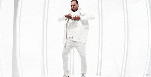 Chris Brown On All White Smooth Moves GIF
