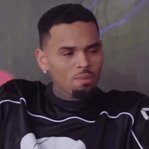 Chris Brown Wearing Black Puma Jersey GIF
