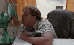 Chris Farley Playing With Fan GIF
