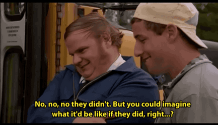 Chris Farley Speaking With Billy Madison Outside Bus GIF