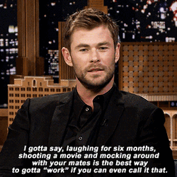 Chris Hemsworth Air Quotes Work GIF