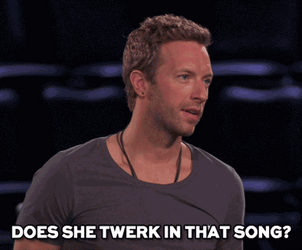 Chris Martin Does She Twerk With That Song GIF