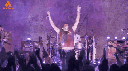 Chris Martin Jumping With Crowd GIF
