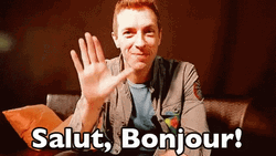 Chris Martin Salut Bonjour GIF