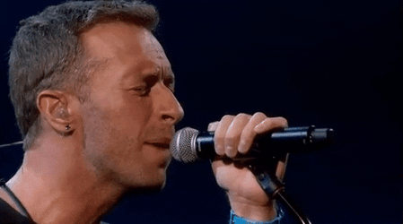 Chris Martin Singing With Eyes Close GIF