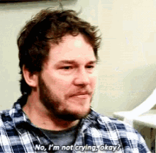 Chris Pratt Yelling I'm Trying Not To Cry GIF