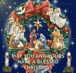 Christ Is Born Nativity Scene Christmas Blessings GIF