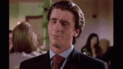 Christian Bale American Psycho Cucumber GIF