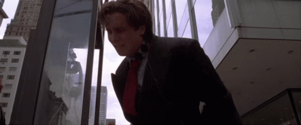 Christian Bale Patrick Bateman Mad Crying GIF