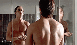 Christian Bale Patrick Bateman Mirror GIF