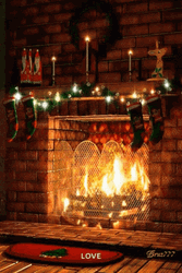 Christian Merry Christmas Cozy Fireplace GIF