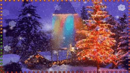 Christian Merry Christmas Snow Flakes Falling GIF