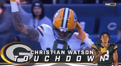 Christian Watson Touchdown Advertisement Green Bay Packers Player GIF