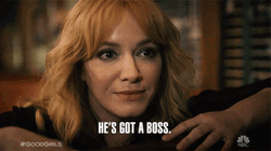 Christina Hendricks Says He's Got A Boss GIF