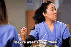 Christina Yang Grey's Anatomy They're Weak GIF