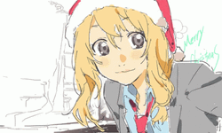 Christmas Anime Kaori Miyazono Selfie GIF