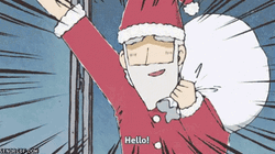 Christmas Anime Santa Bearing Gifts GIF