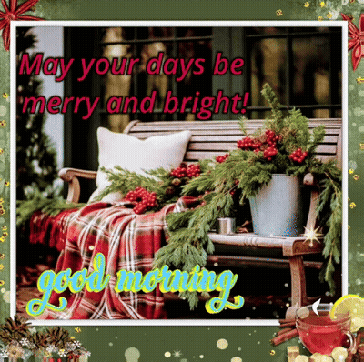 Christmas Bench May Your Days Be Merry And Bright GIF