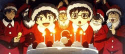 Christmas Blue Exorcist Anime Blowing Candles GIF