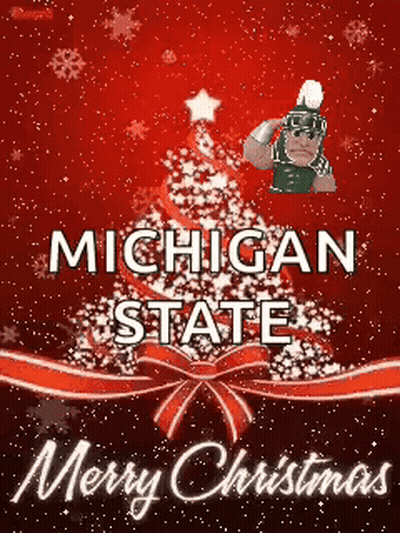 Christmas Card For Michigan State With Christmas Tree GIF
