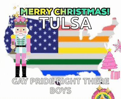 Christmas Card Nutcracker And US Map GIF