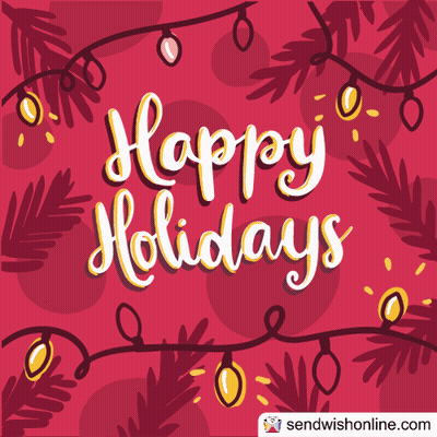 Christmas Card Saying Happy Holidays GIF