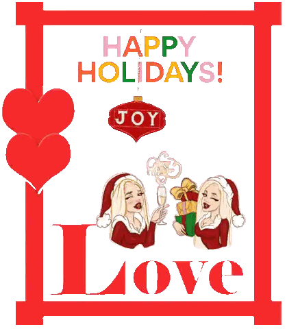 Christmas Card Saying Happy Holidays Joy Love Sticker