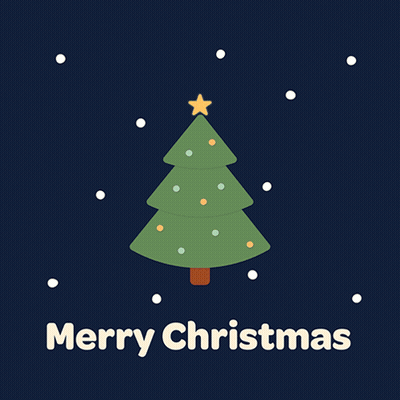 Christmas Card Tree Gingerbread Man Candy Cane Present GIF