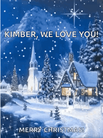 Christmas Card With Church Saying Merry Christmas GIF