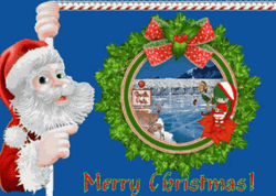 Christmas Card With Skating Elf GIF