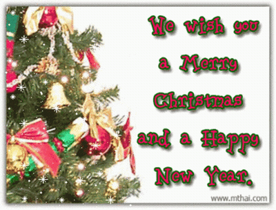Christmas Card With Tree And Merry Christmas GIF