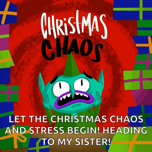 Christmas Chaos Poster With Green Monster GIF