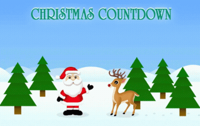 Christmas Countdown Poster Santa And Deer GIF
