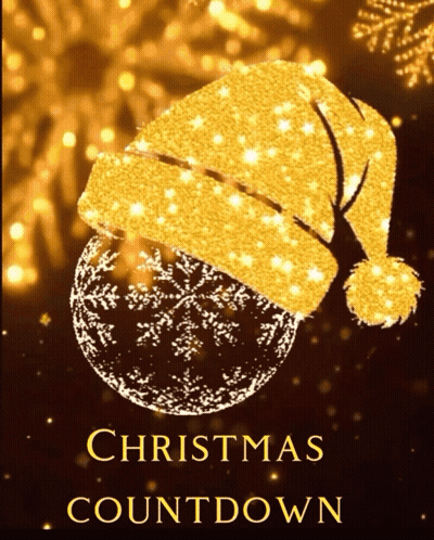 Christmas Countdown Poster With Santa Hat GIF