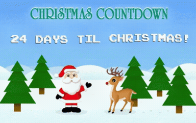 Christmas Countdown Santa And Reindeer GIF