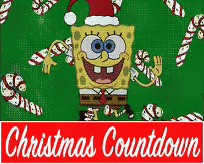 Christmas Countdown SpongeBob Waving Snowflakes GIF