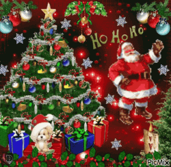 Christmas Decorations And Dog Noel GIF