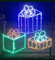 Christmas Decorations Wire Frames With LED Lights Sticker