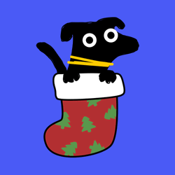Christmas Dog Inside Santa's Socks GIF