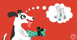 Christmas Dog Thinking About His Gift GIF