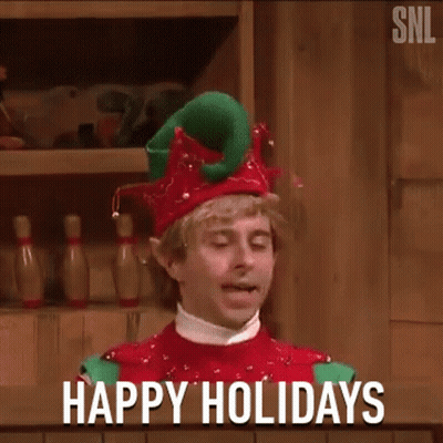 Christmas Elf Waving Happy Holidays GIF