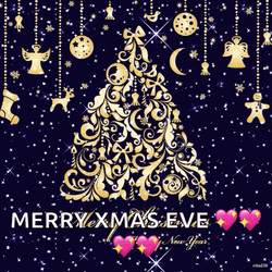 Christmas Eve Blue Glittery Christmas Tree GIF