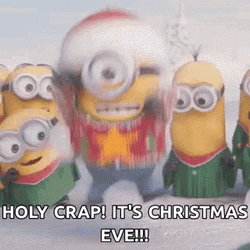Christmas Eve Excited Minions Jumping GIF