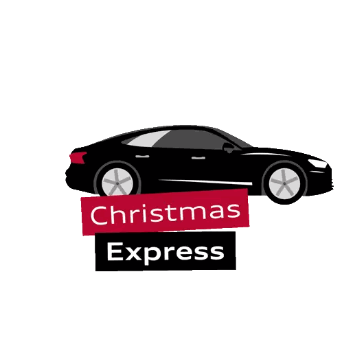 Christmas Express Logo With Car And Gifts Sticker