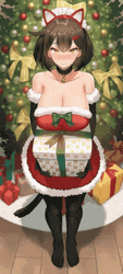 Christmas Gift Sexy Lady Santa Anime GIF