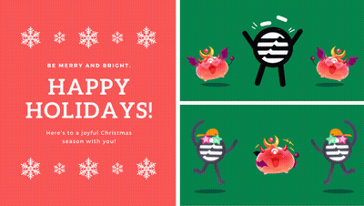 Christmas Greeting Card Saying Happy Holidays GIF