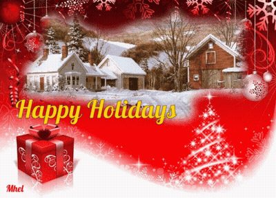 Christmas Greeting Card Saying Happy Holidays GIF