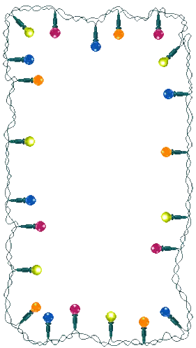 Christmas Light Border On Green Wire Sticker