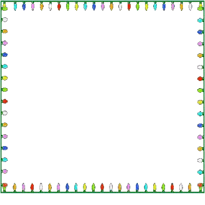 Christmas Lights Border With Green Border Sticker